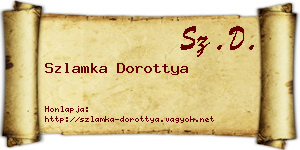 Szlamka Dorottya névjegykártya